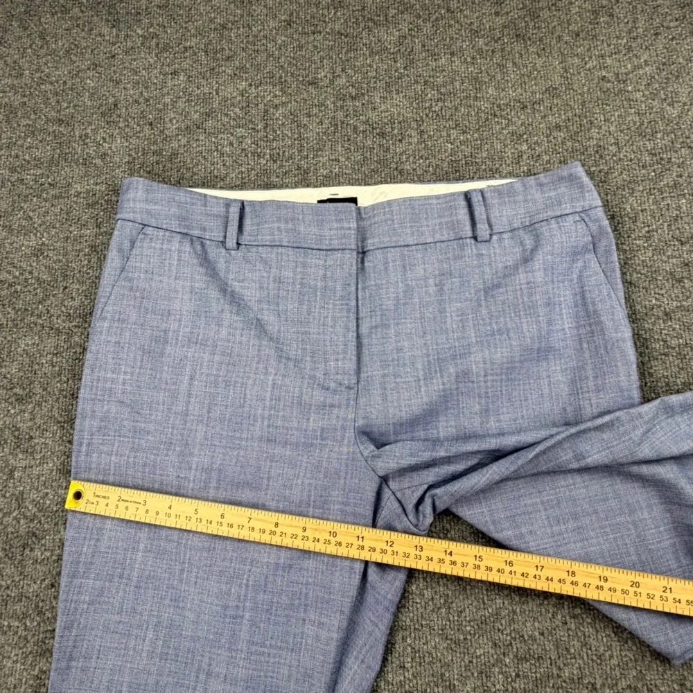 Talbots Hampshire Ankle Pant Womens 16 Light Blue Textured Straight Leg Trousers